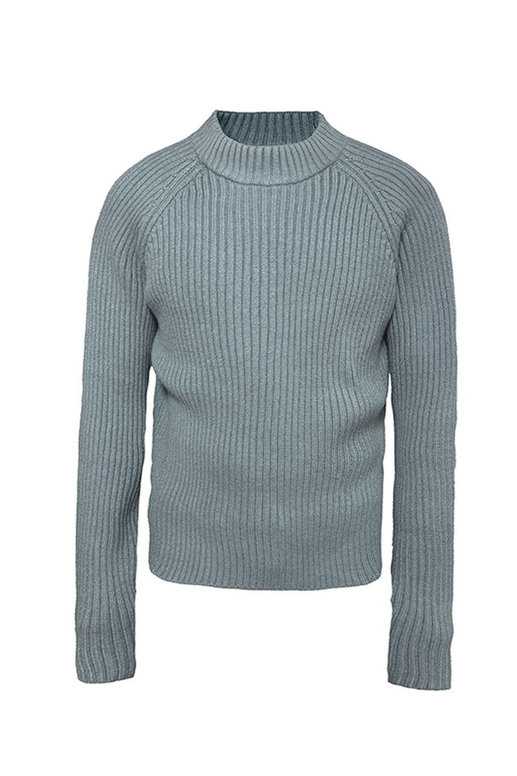 Ribbed Raglan Knit Sweater — JCAESAR — view 7