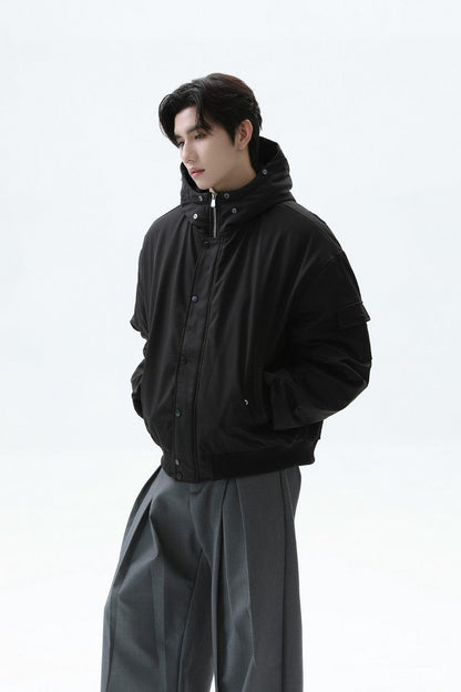 Fur Hooded Short Parka Jacket