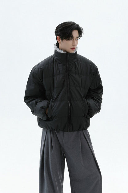 Down Puffer Faux Fur PU Jacket