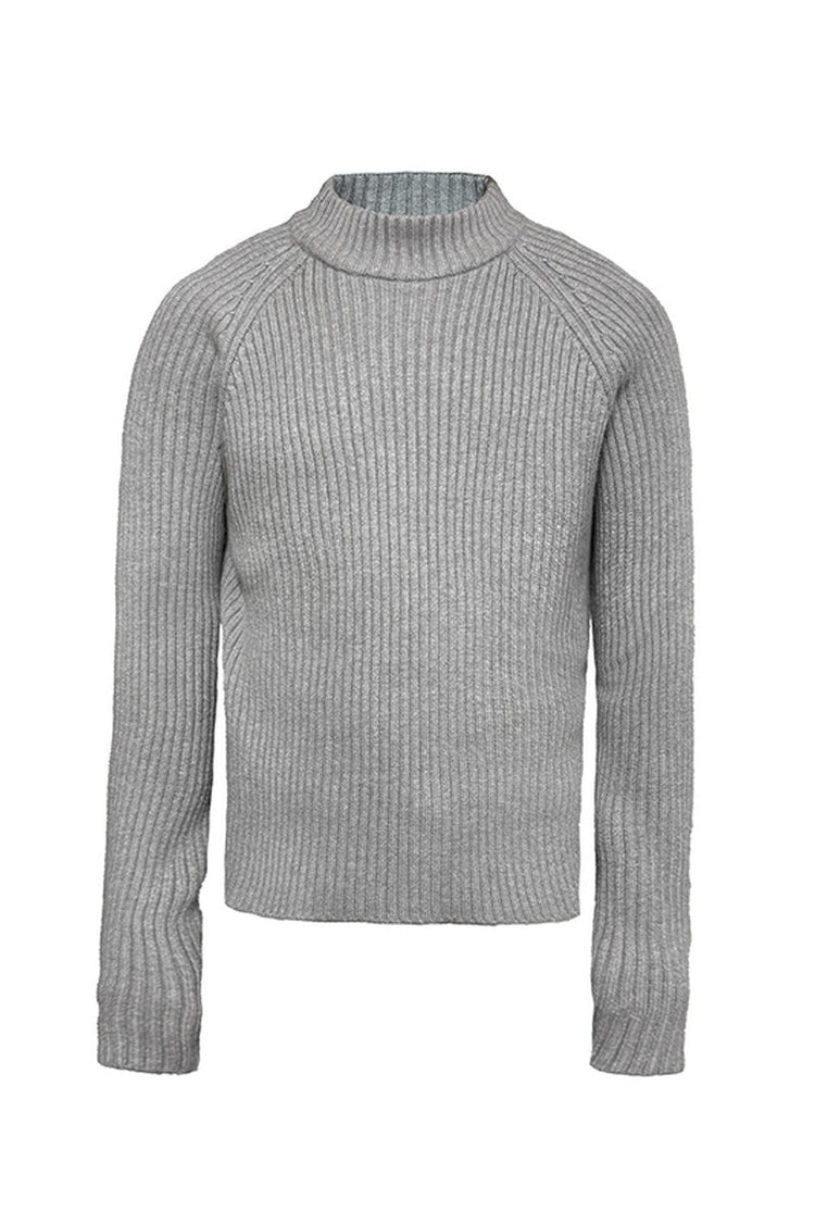 Ribbed Raglan Knit Sweater — JCAESAR — view 6