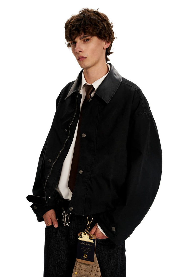 Black Minimalist Casual Jacket — Trenqor Basics — view 6