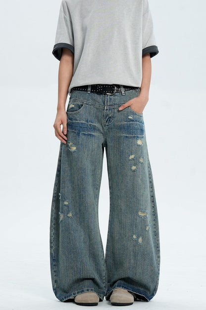 Distressed Blue Street Jeans