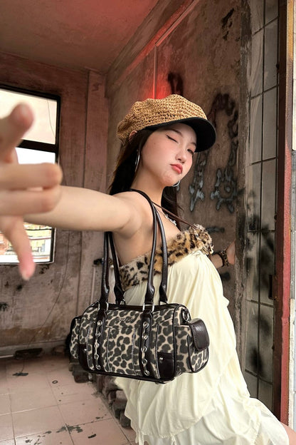 Y2K Leopard Bowling Bag