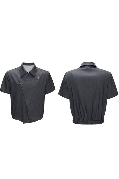 Asymmetric Cropped Short Sleeves Jacket