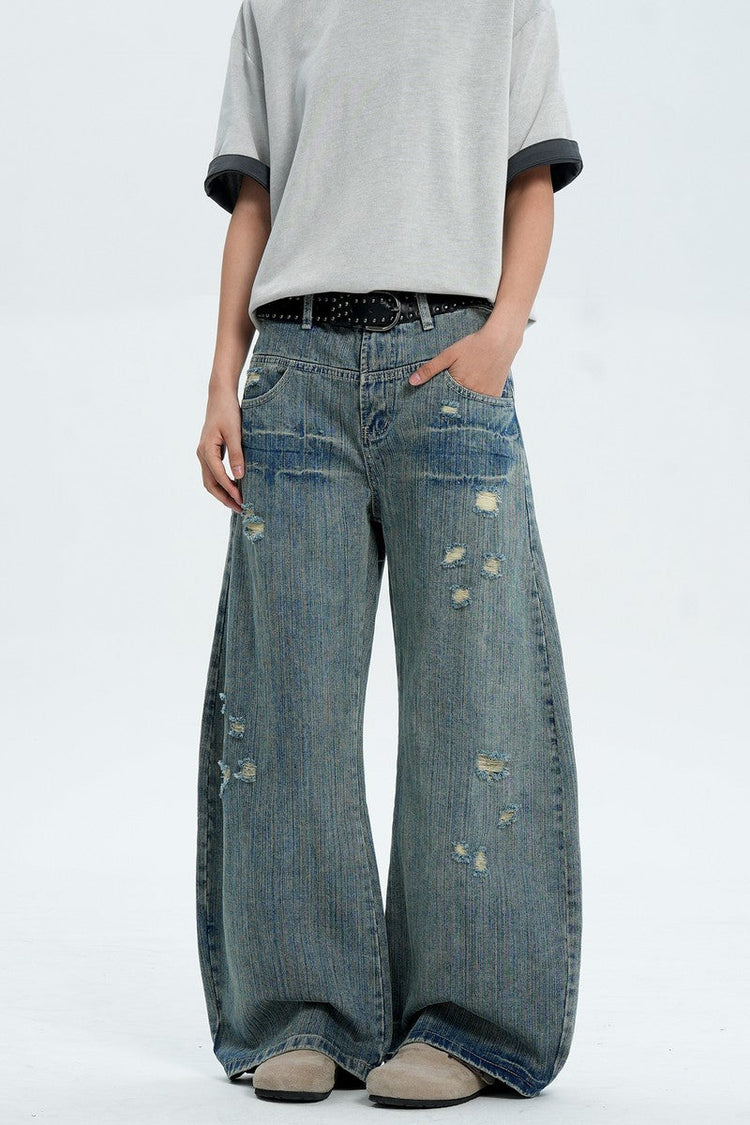 Distressed Blue Street Jeans — Trenqor Basics — view 5