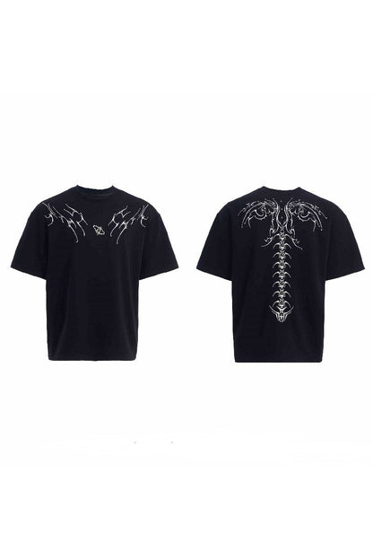 Embroidered Spine Graphic Tee