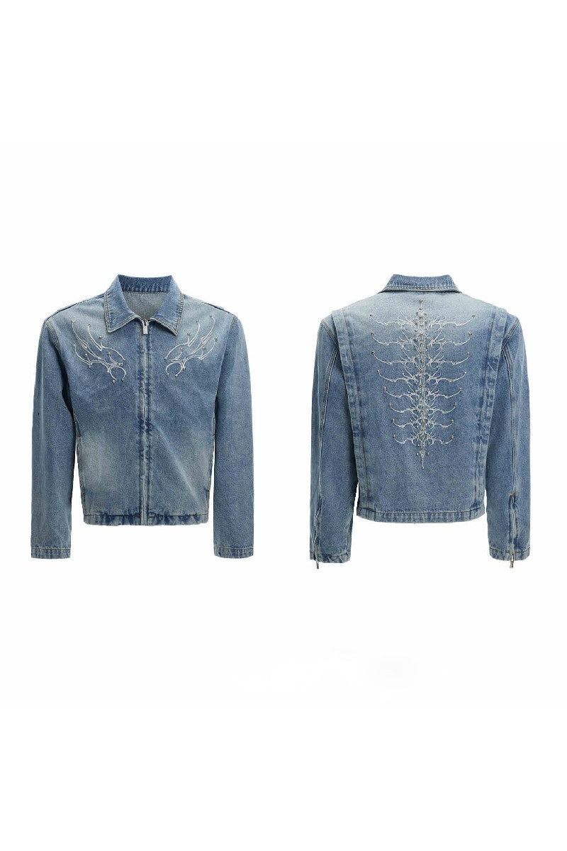 Washed Studded Denim Jacket