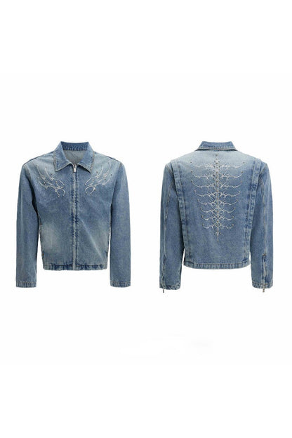 Washed Studded Denim Jacket