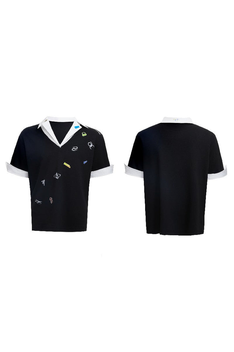 Sticker Print Layered Polo — Argue Culture — view 6