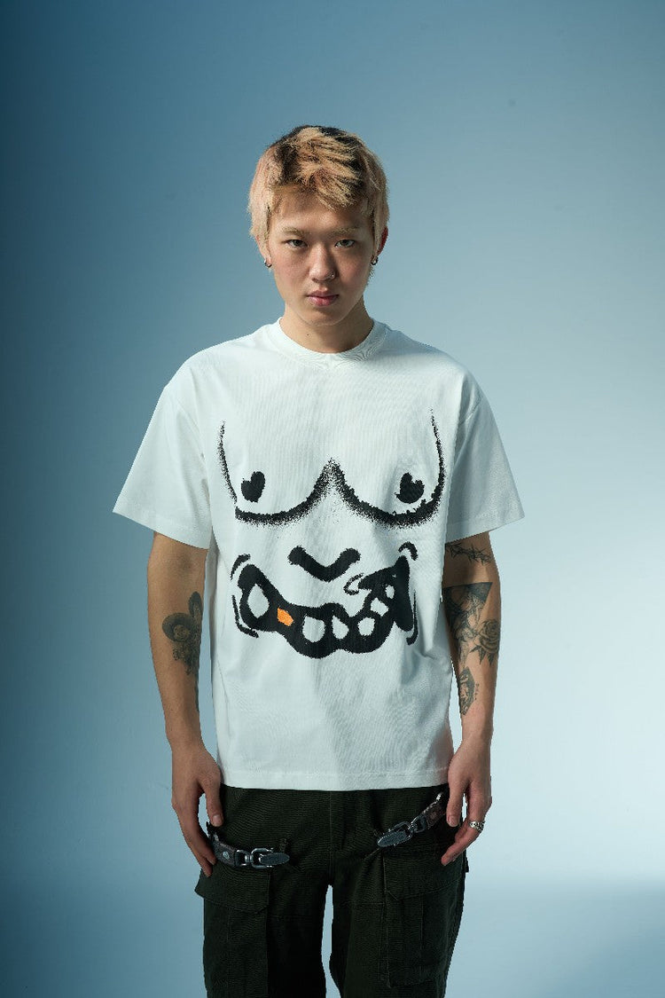 Graffiti Print Crewneck Tee — Evil Knight