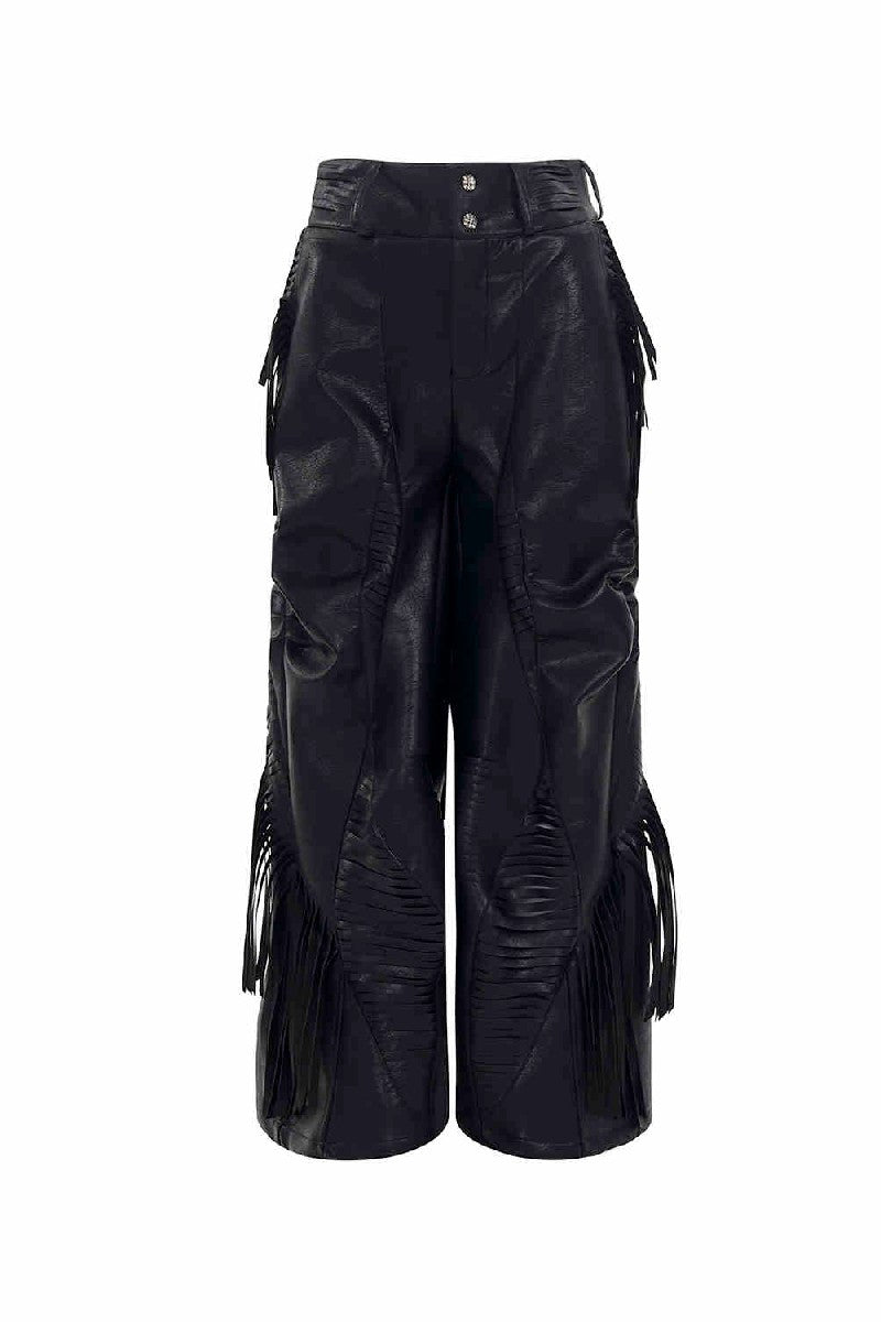 Heavyweight Multi-Pocket PU Cargo Pants
