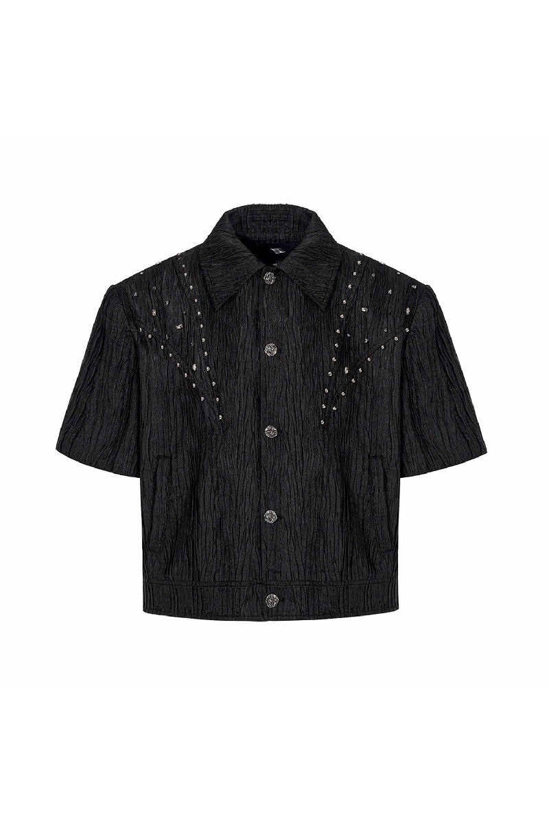 Textured Diamond Short Sleeve Jacket