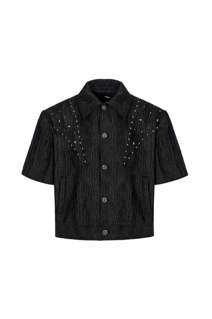 Textured Diamond Short Sleeve Jacket