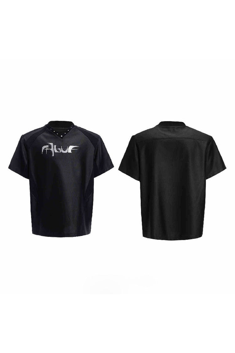 Iridescent Deconstructed V-Neck Tee — Argue Culture — view 6