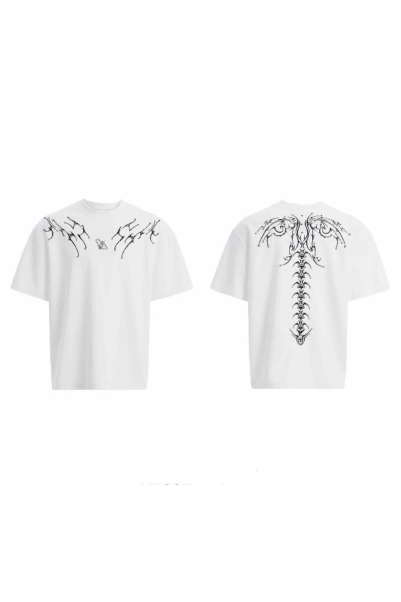 Embroidered Spine Graphic Tee