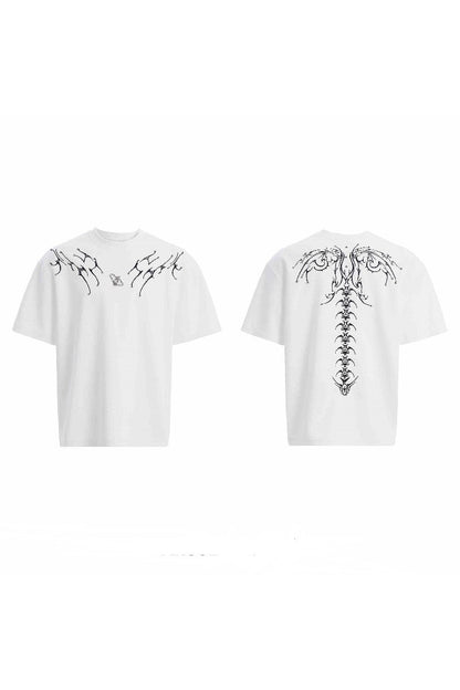 Embroidered Spine Graphic Tee