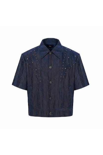 Textured Diamond Short Sleeve Jacket