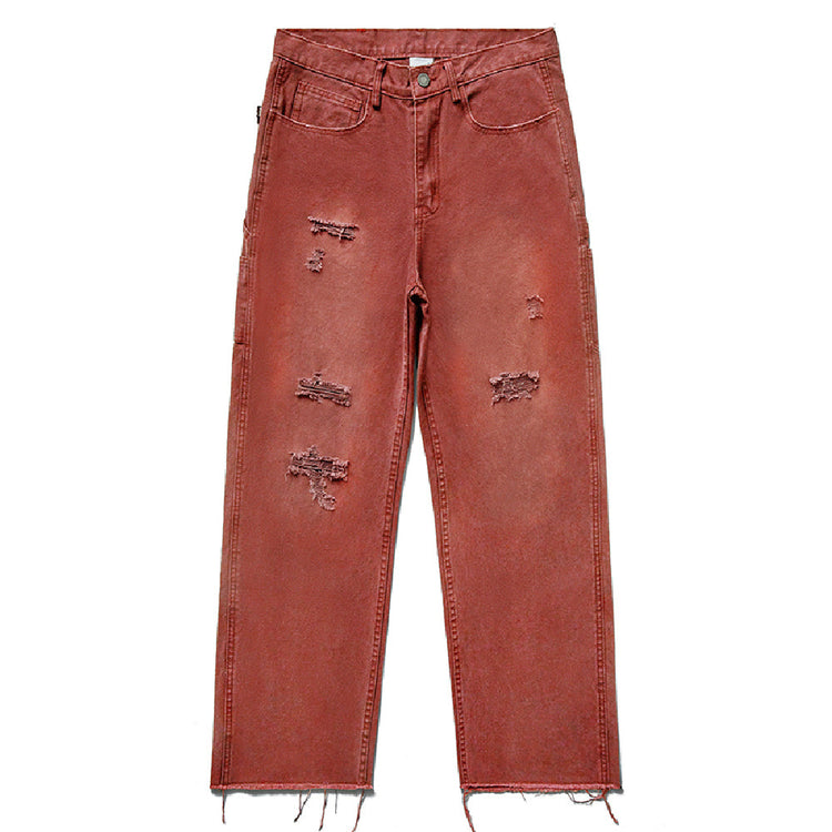 Washed Distressed Fringe Jeans — Remedy — view 7