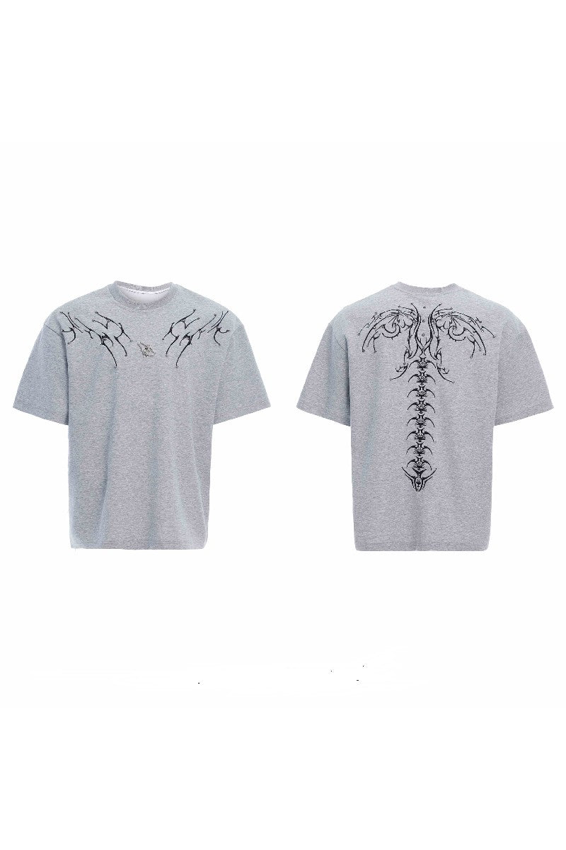 Embroidered Spine Graphic Tee