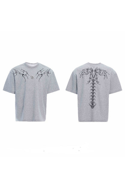 Embroidered Spine Graphic Tee