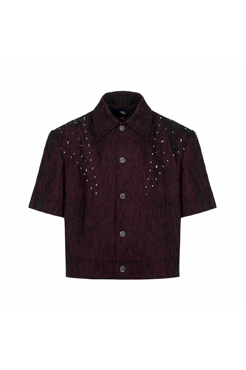 Textured Diamond Short Sleeve Jacket