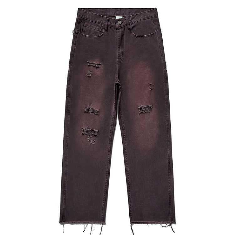 Washed Distressed Fringe Jeans — Remedy — view 10