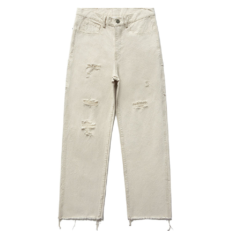 Washed Distressed Fringe Jeans — Remedy — view 5