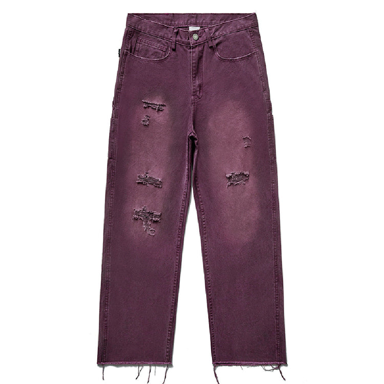 Washed Distressed Fringe Jeans — Remedy — view 9