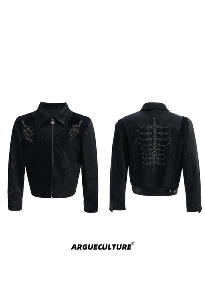 Spine Studded Leather Jacket