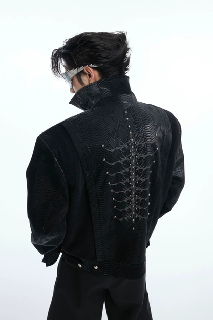 Spine Studded Leather Jacket