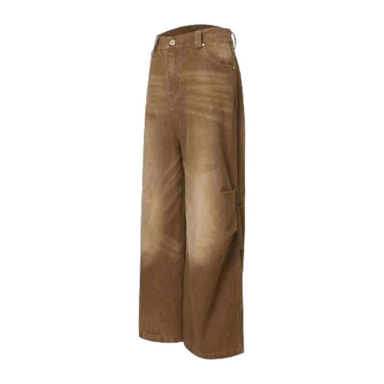 Pleated Washed Oversized Jeans — Whistlehunter — view 10
