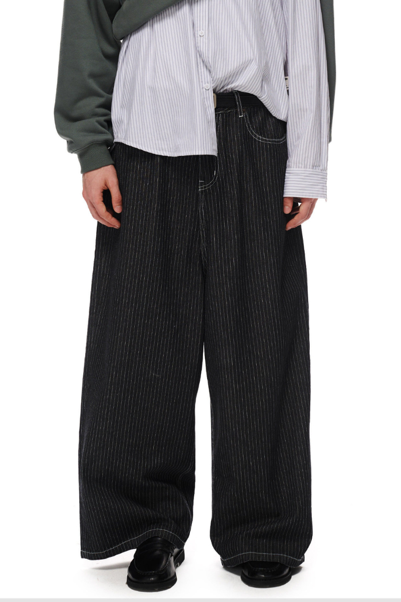 Striped Straight Jeans