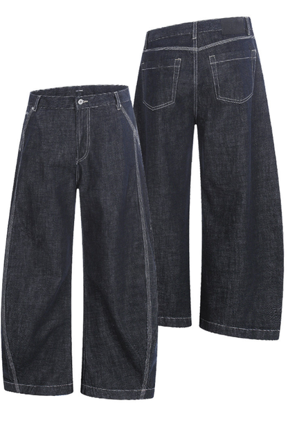 Deconstructed Raw Barrel Jeans