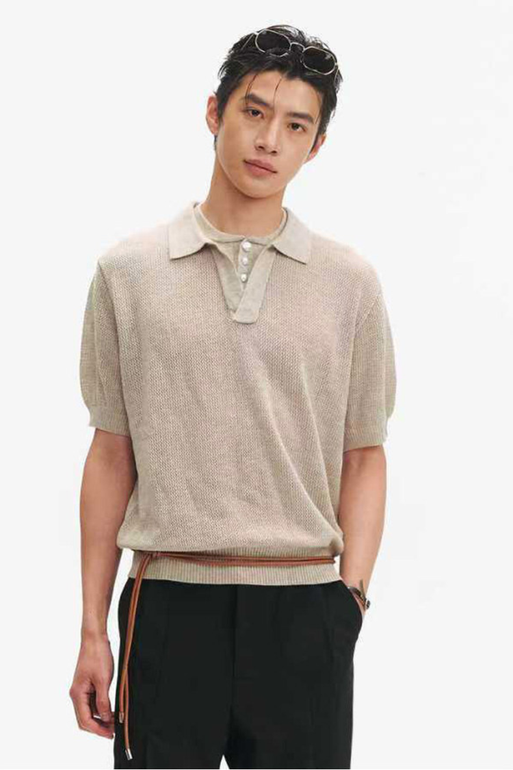 Layered Knit Polo Shirt — Taichiism