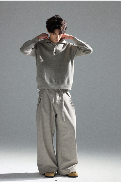 Pleated Linen Wide Pants