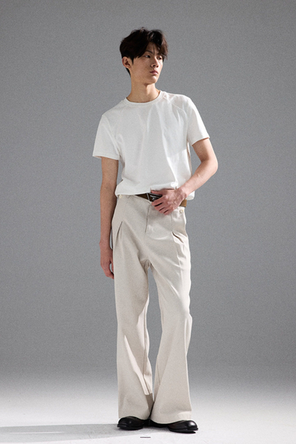 Linen Pleated Wide Pants