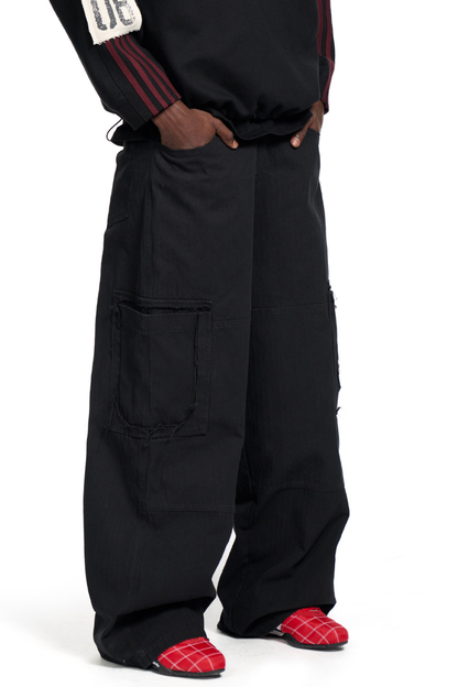 Distressed Side Pocket Cargo Pants