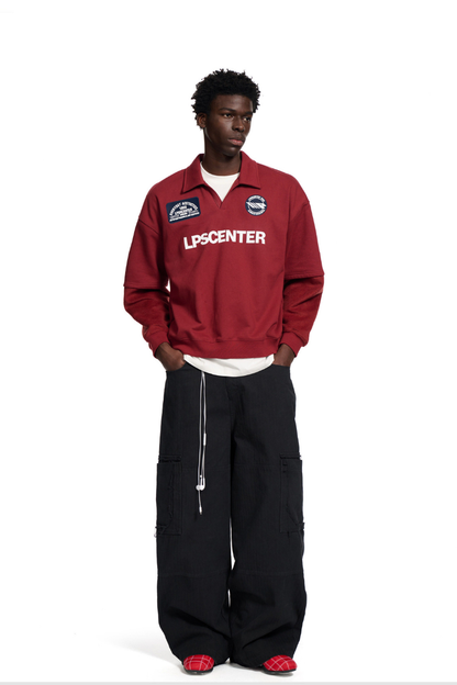 Polo Collar Sweatshirt