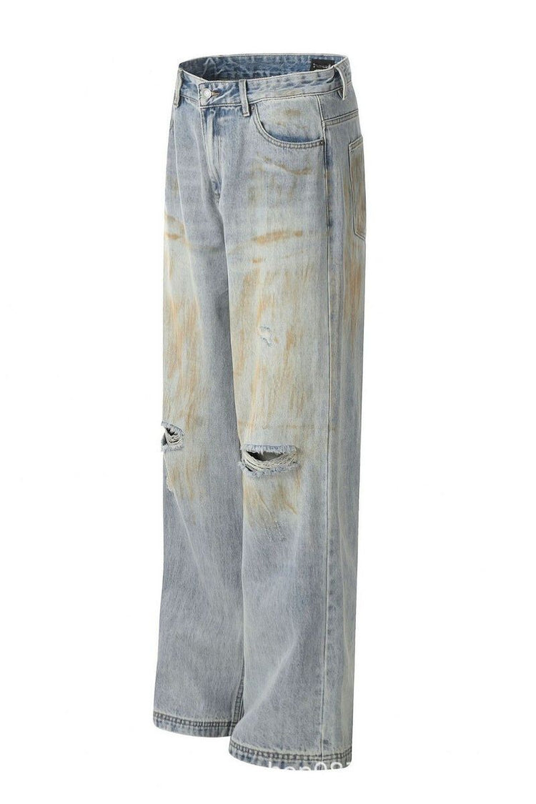 Distressed Cleanfit Straight Jeans Unisex — Trenqor Basics — view 8