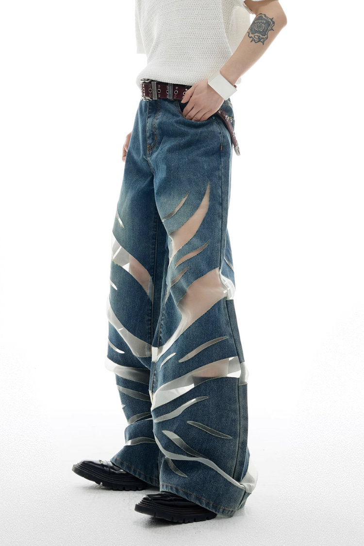 Mesh Panel Denim — Argue Culture — view 2