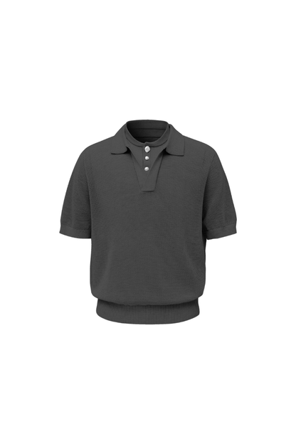 Layered Knit Polo Shirt