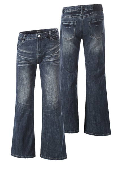 Whiskered Bootcut Flare Jeans