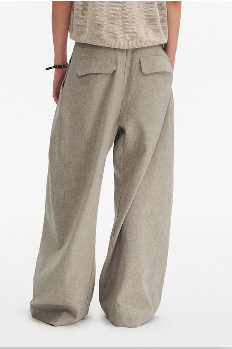 Pleated Linen Wide Pants