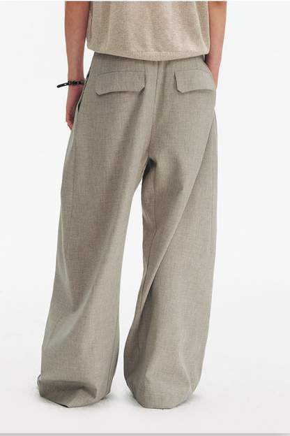 Pleated Linen Wide Pants