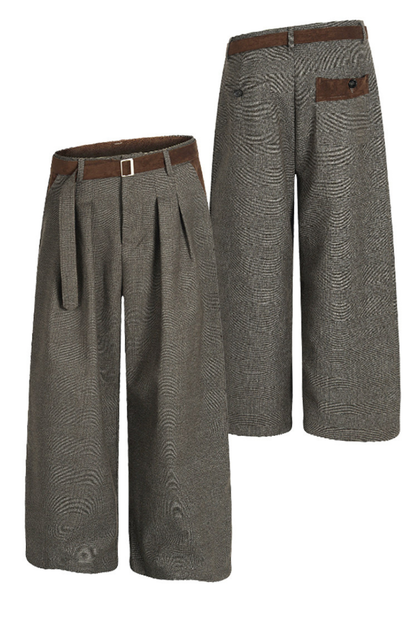 Houndstooth Pleated Trousers