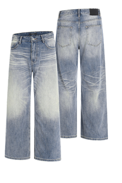 Distressed Bootcut Straight Leg Jeans