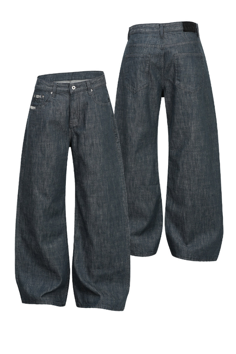 Aqua Stitch Barrel Jeans