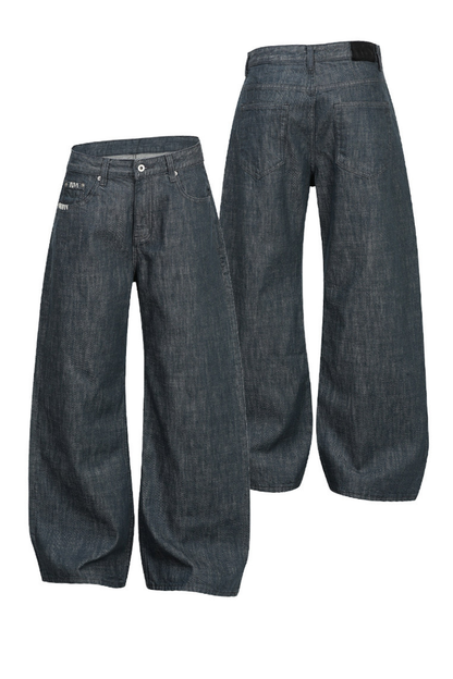Aqua Stitch Barrel Jeans