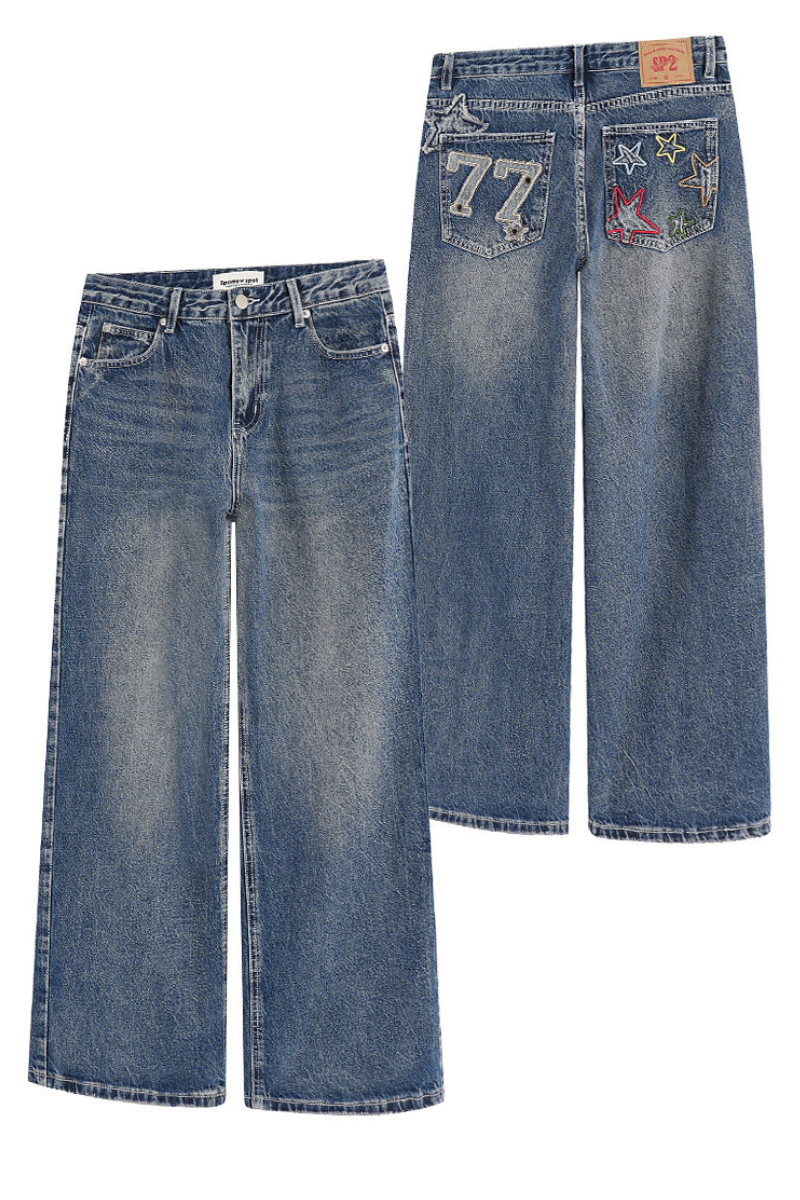 Star Embroidered Jeans