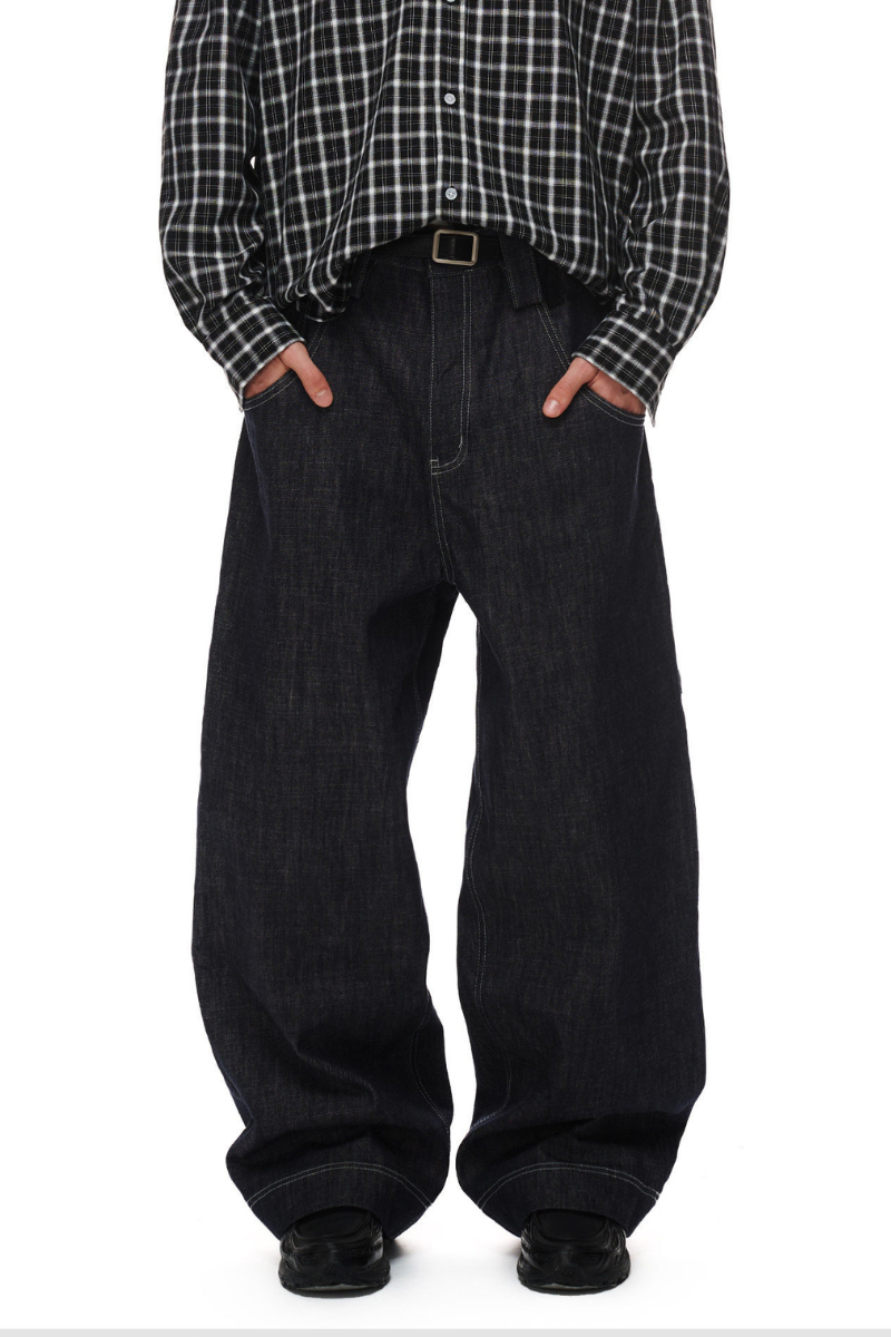 Raw Stitch Wide Jeans